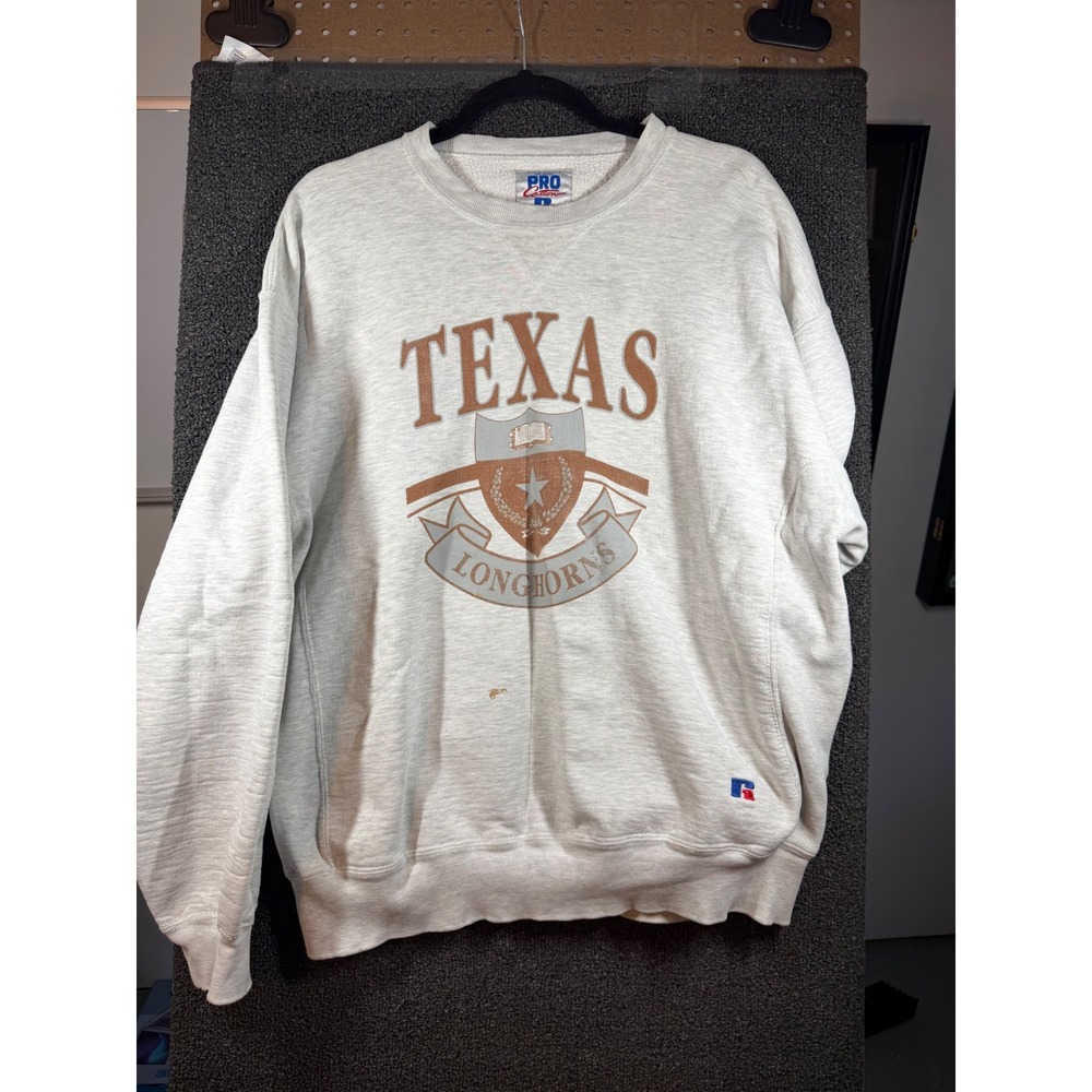 Russell Athletic Sweatshirt Mens L Grey Texas Longhorns Pro Cotton Vintage USA